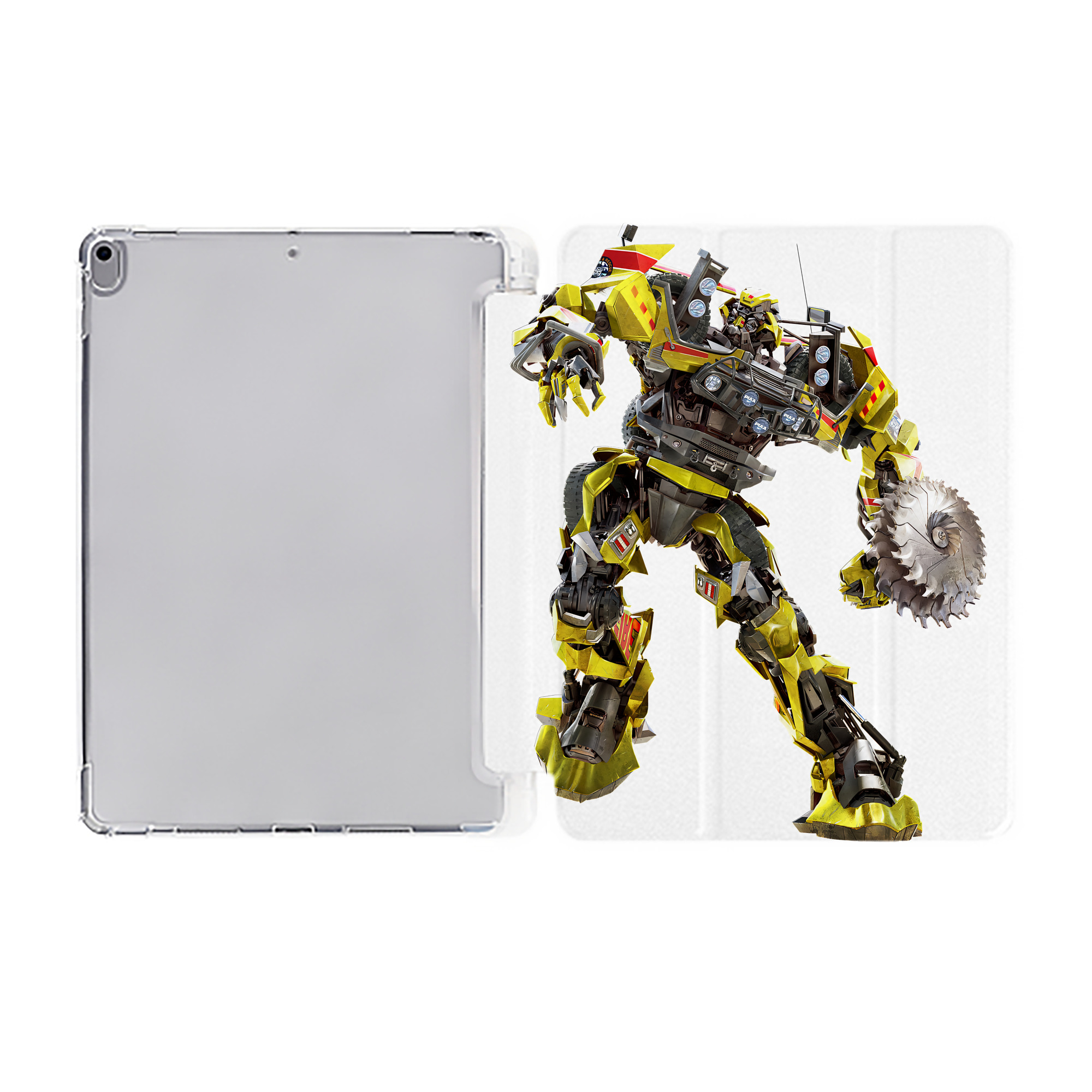 （画像用） Transformers トランスフォーマー IPad ケース ペン収納付き 三つ折りスタンド PUレザー×シリコン 対応機種9.5/10.5/10.9インチ